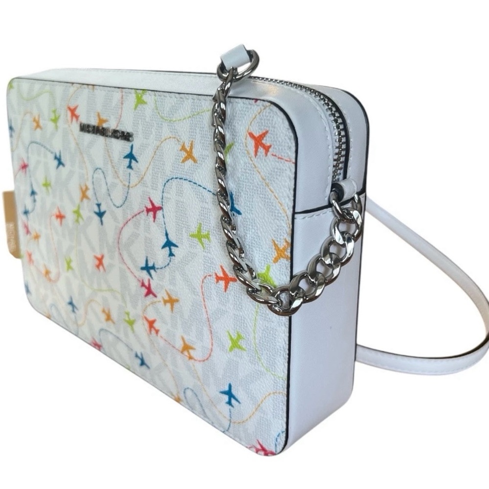 Michael Kors White Multicolor Jet Set Crossbody Bag - NWT - Picture 2 of 5